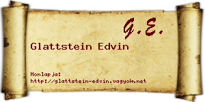 Glattstein Edvin névjegykártya
